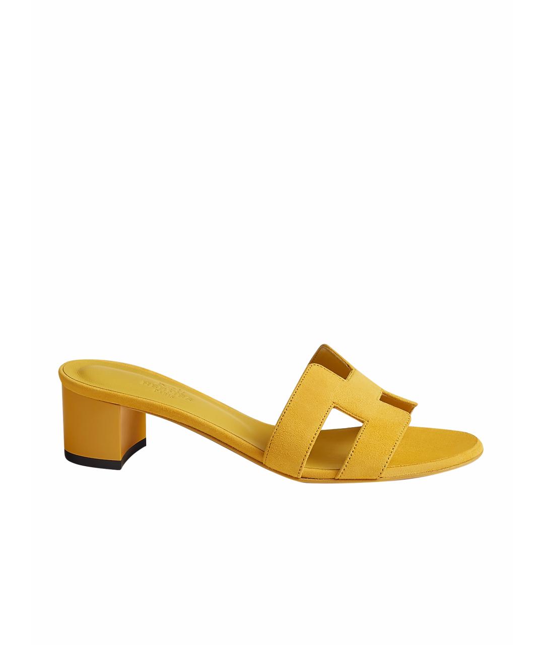 HERMES PRE-OWNED Желтые замшевые сандалии, фото 1