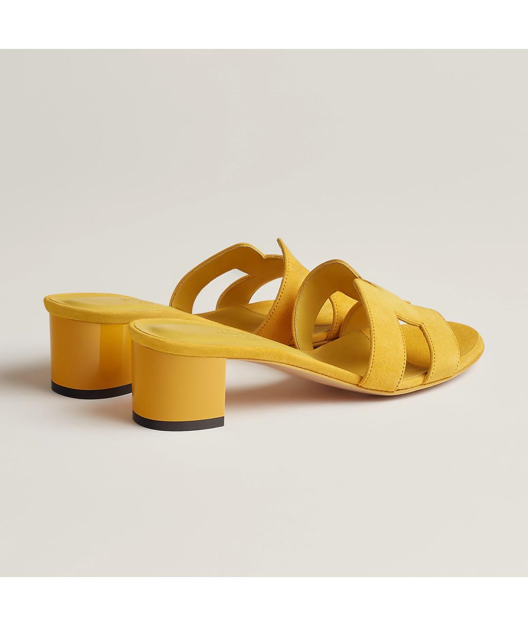 HERMES PRE-OWNED Желтые замшевые сандалии, фото 3