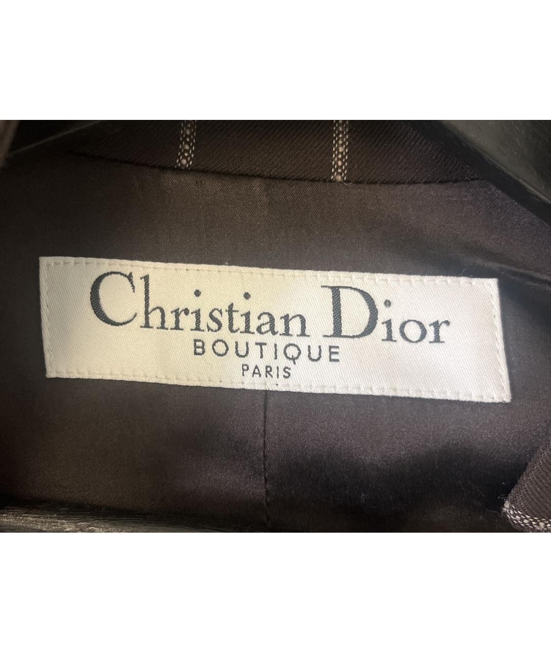 CHRISTIAN DIOR Коричневый хлопковый жакет/пиджак, фото 5