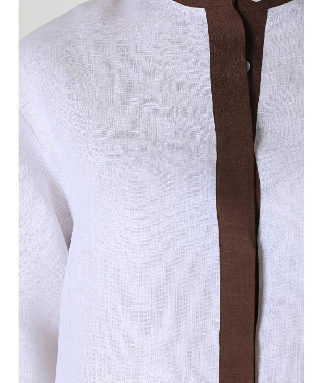 KITON Белая льняная блузы, фото 5
