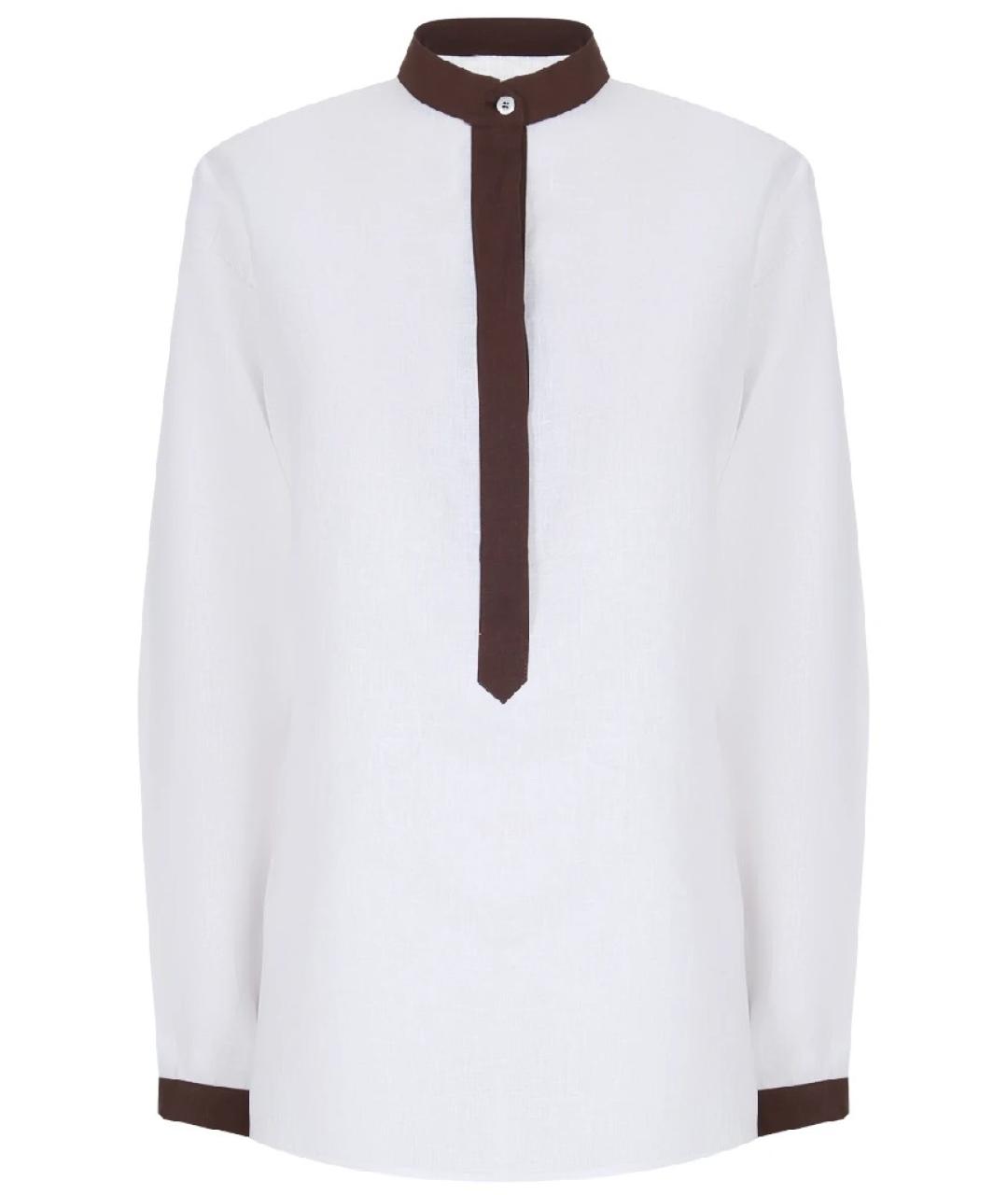 KITON Белая льняная блузы, фото 1