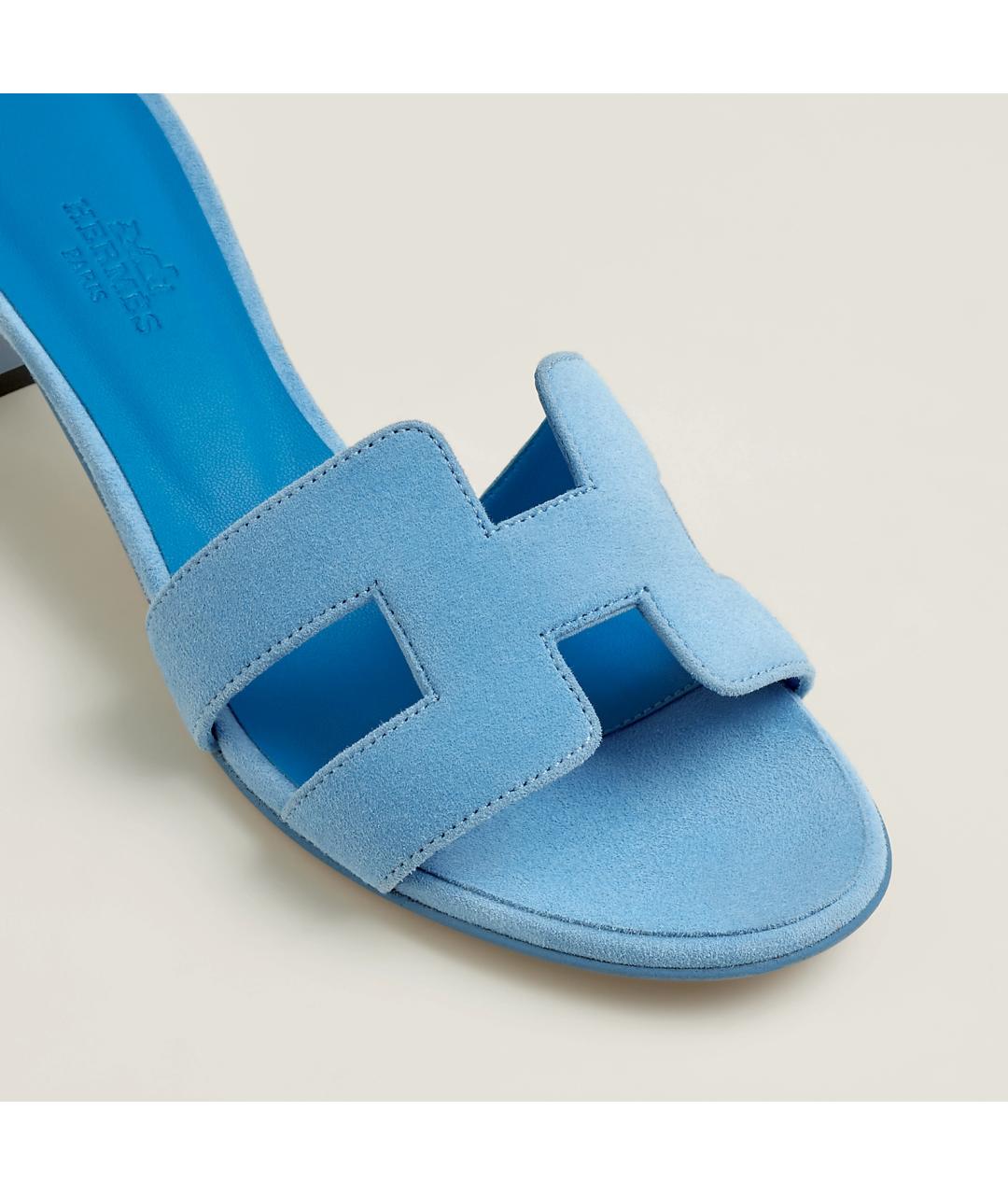HERMES PRE-OWNED Голубые замшевые сандалии, фото 2