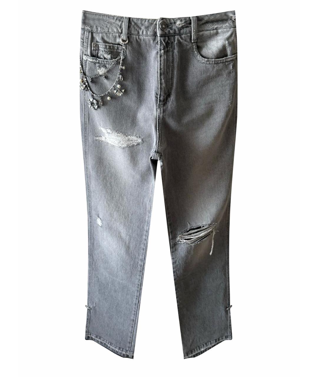 ERMANNO SCERVINO Серые хлопковые прямые джинсы, фото 1