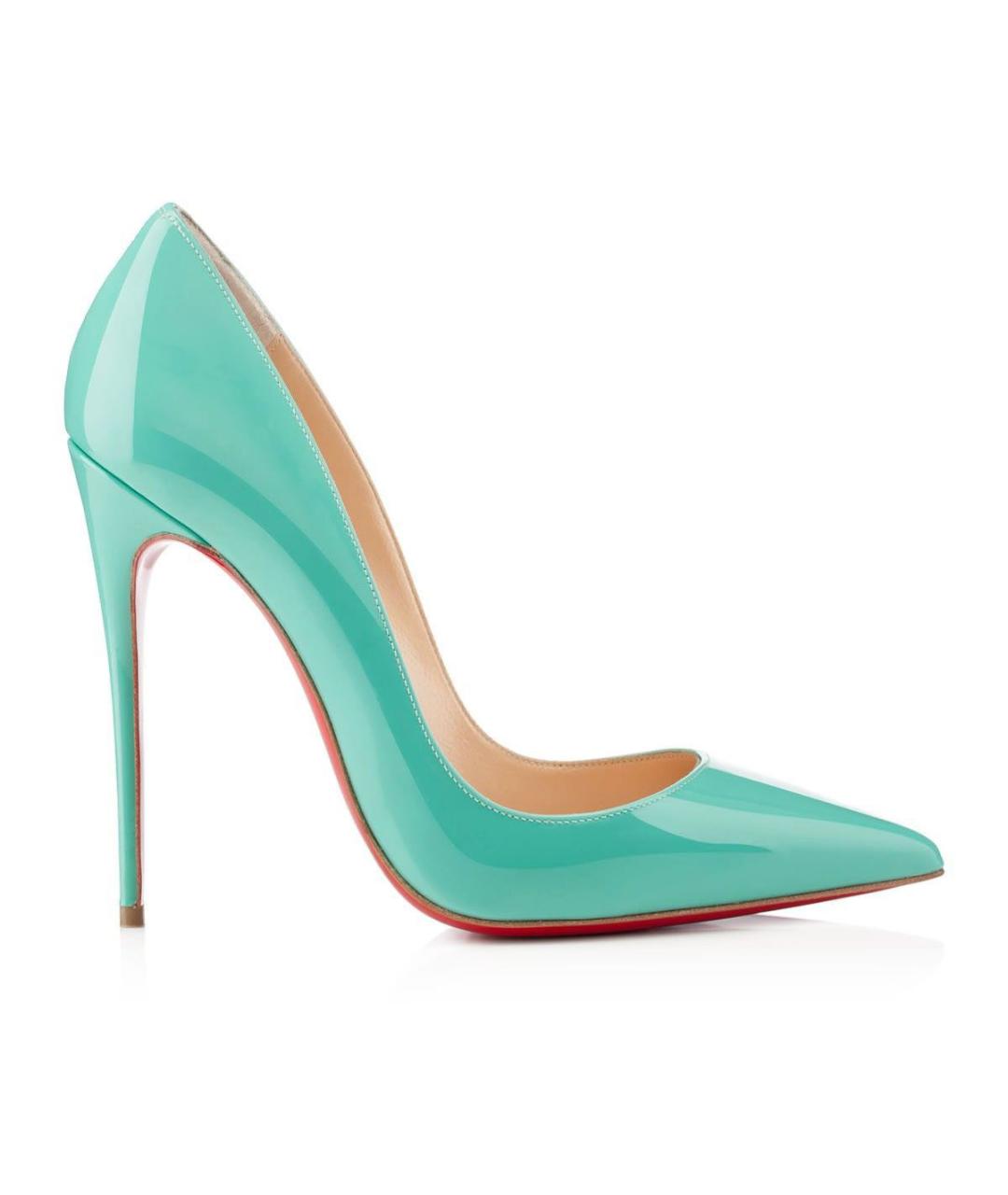 CHRISTIAN LOUBOUTIN Бирюзовые туфли из лакированной кожи, фото 9