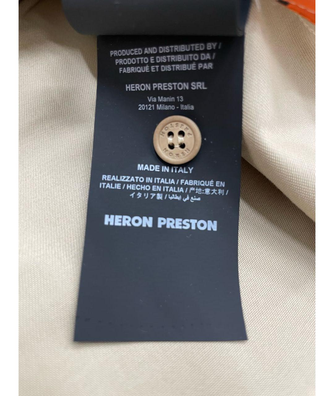HERON PRESTON Бежевая хлопковая кэжуал рубашка, фото 7
