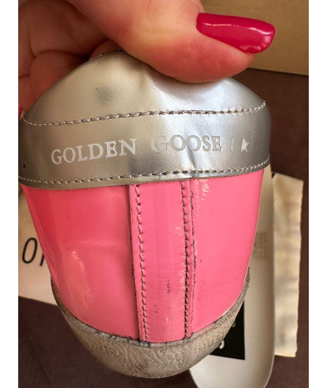 GOLDEN GOOSE DELUXE BRAND Розовые кожаные кеды, фото 4