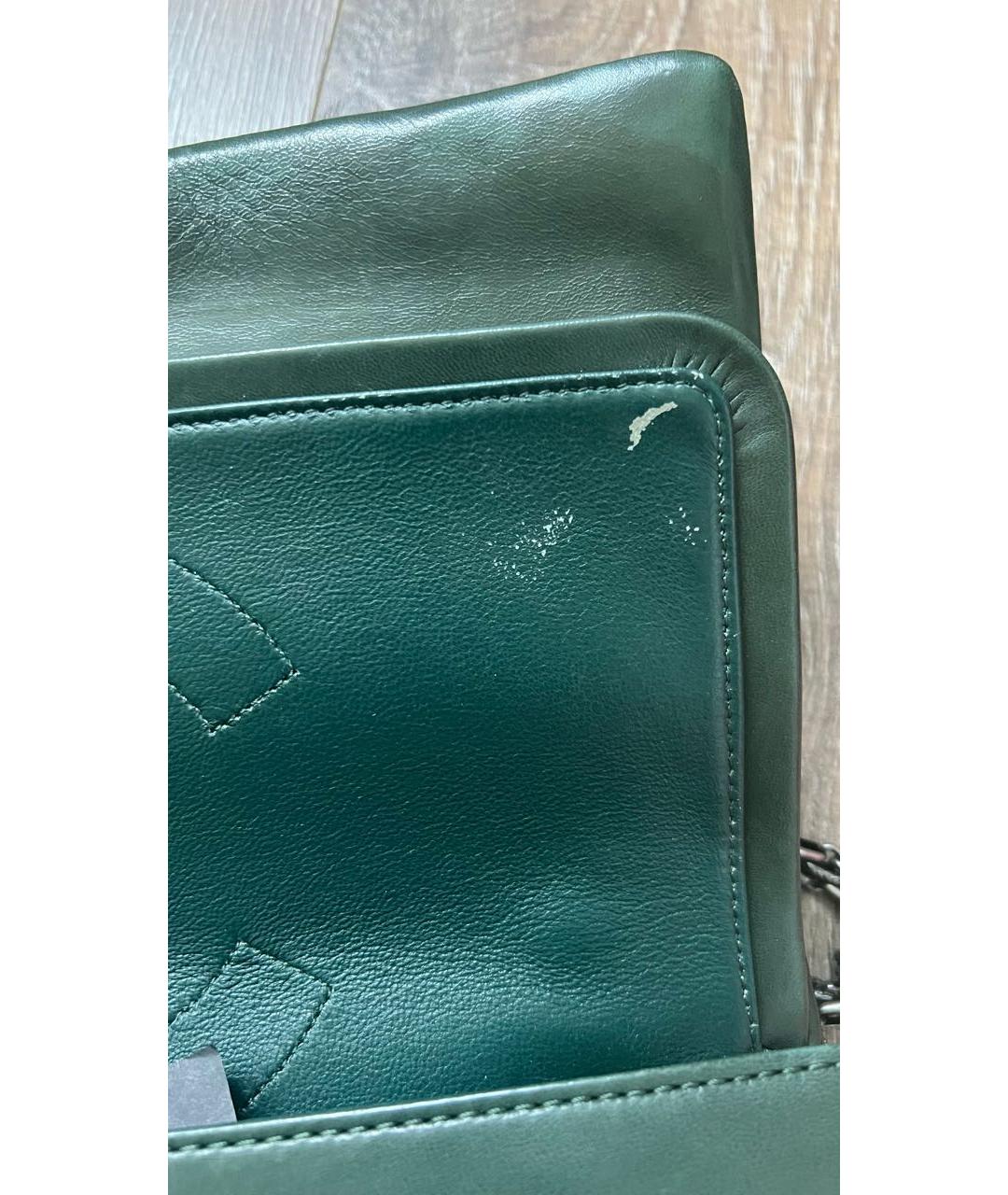 CHANEL PRE-OWNED Зеленая сумка через плечо из лакированной кожи, фото 8