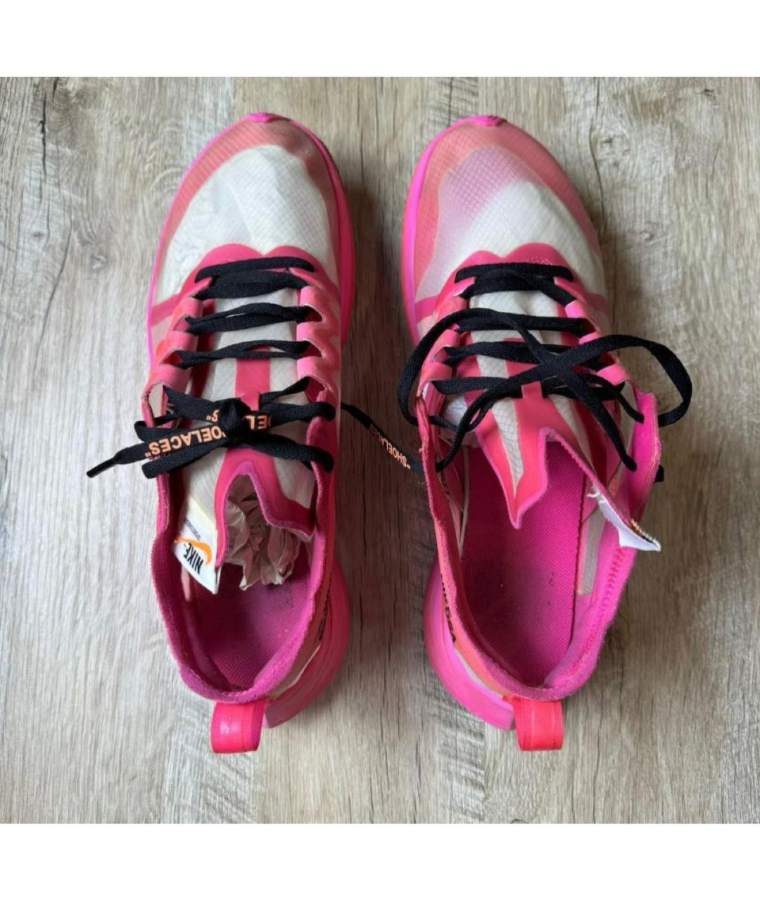 NIKE X OFF-WHITE Розовые синтетические низкие кроссовки / кеды, фото 3