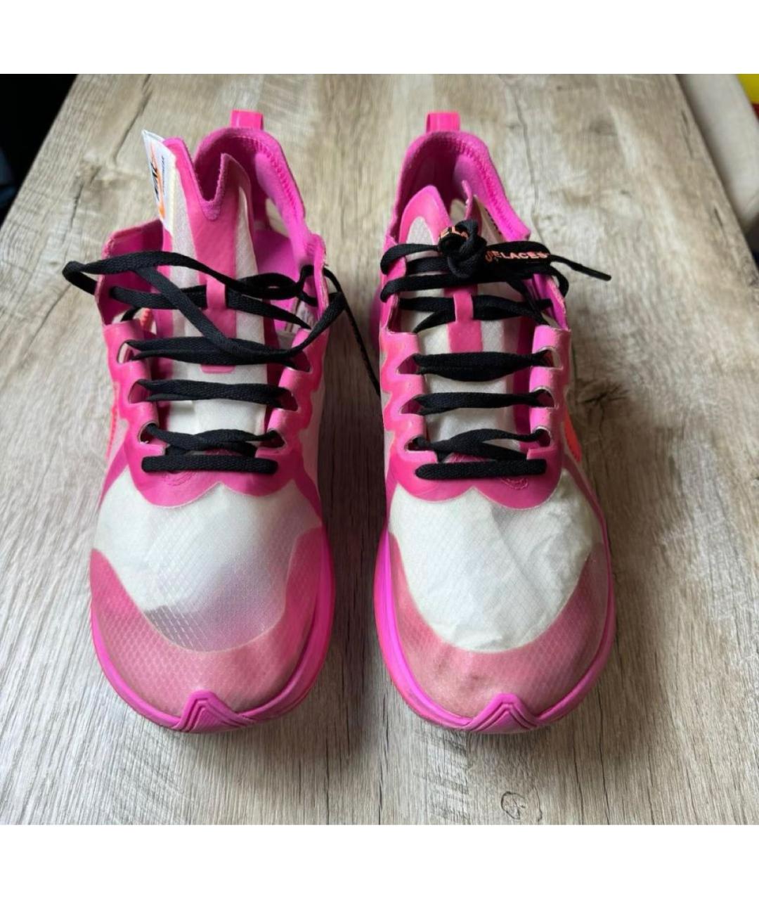 NIKE X OFF-WHITE Розовые синтетические низкие кроссовки / кеды, фото 2