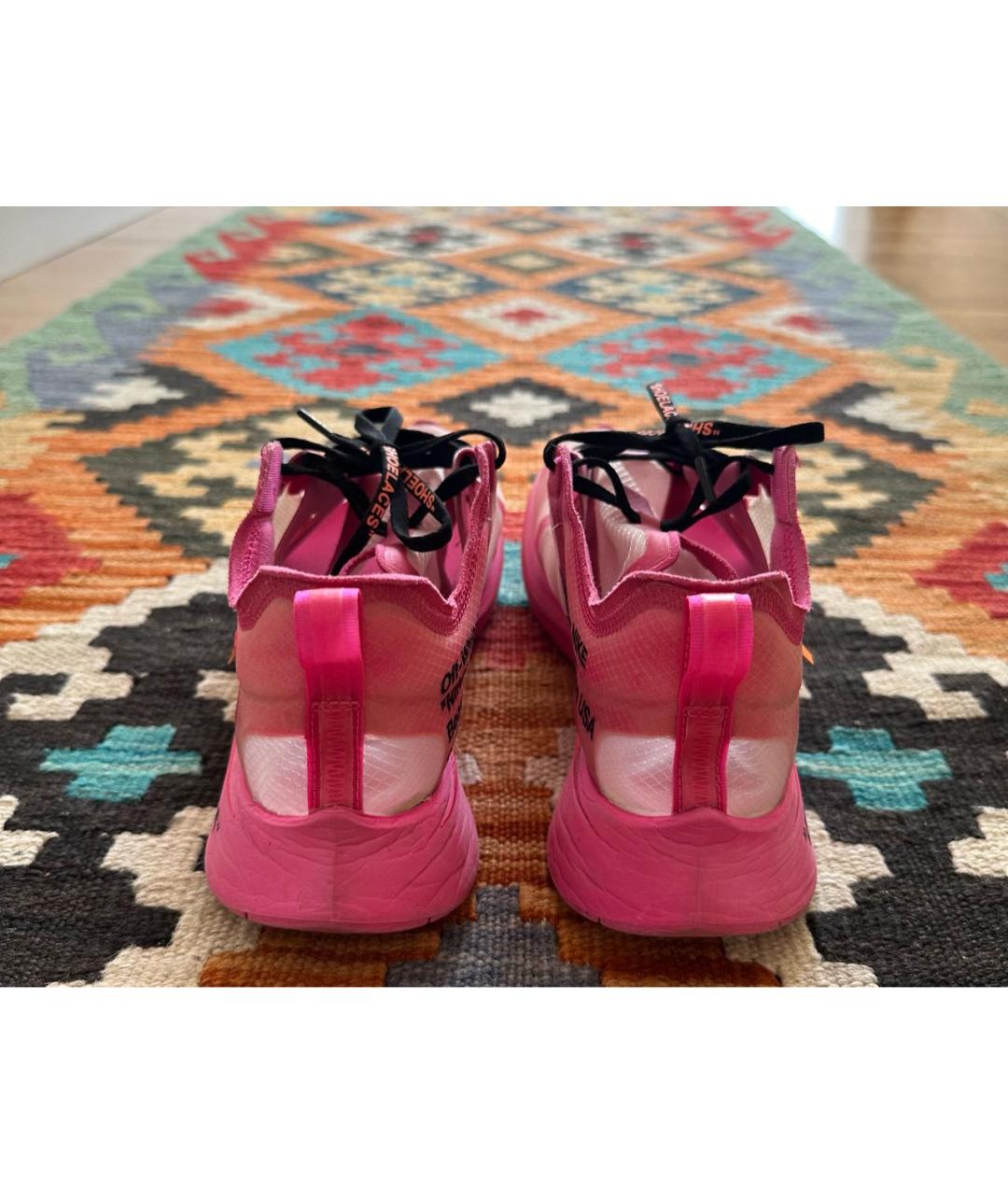 NIKE X OFF-WHITE Розовые синтетические низкие кроссовки / кеды, фото 4