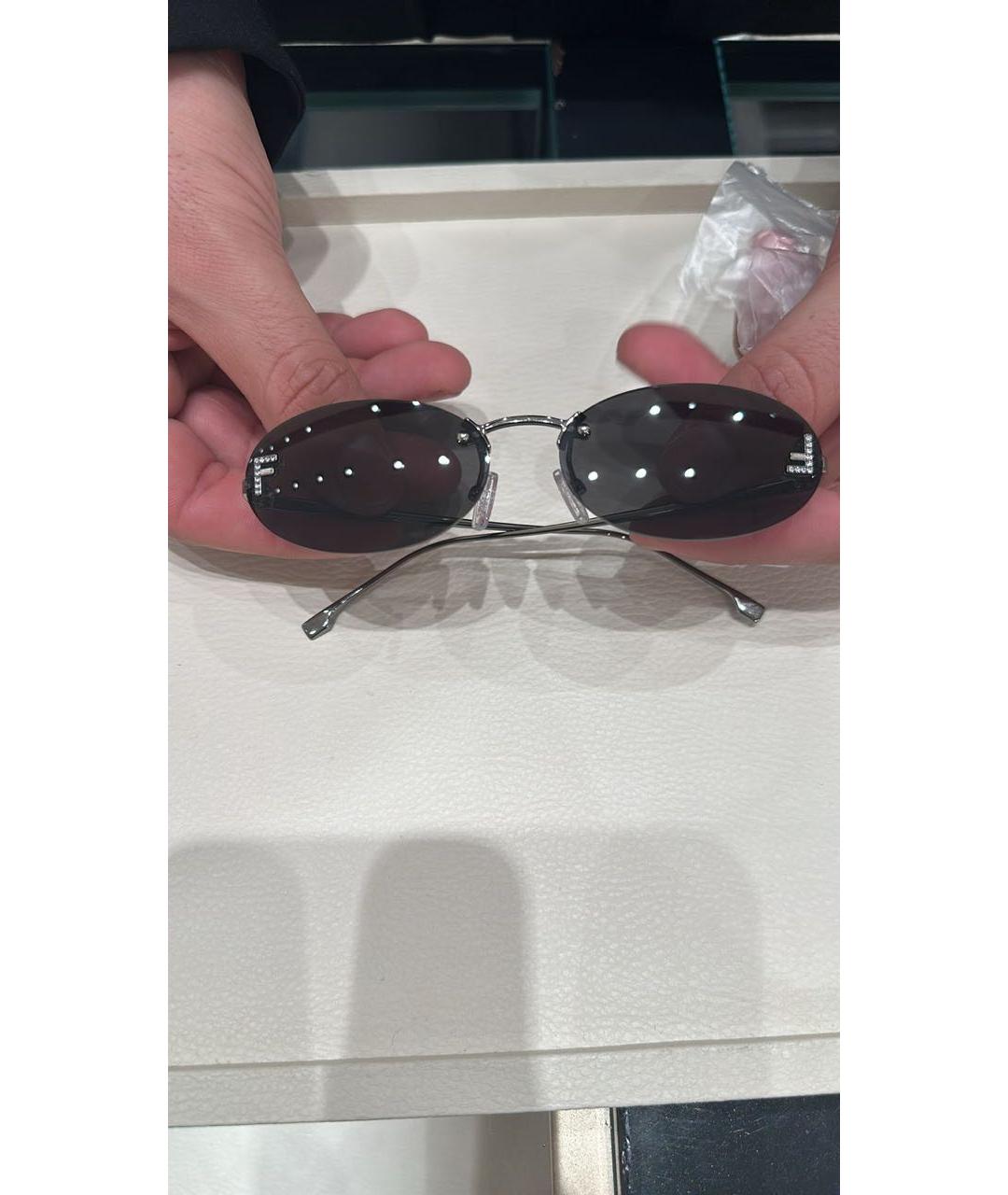 FENDI Черные металлические солнцезащитные очки, фото 2