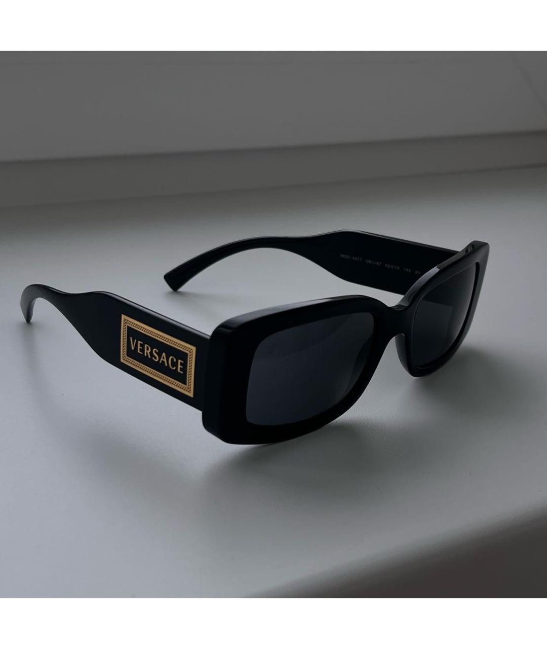 VERSACE Черные пластиковые солнцезащитные очки, фото 4