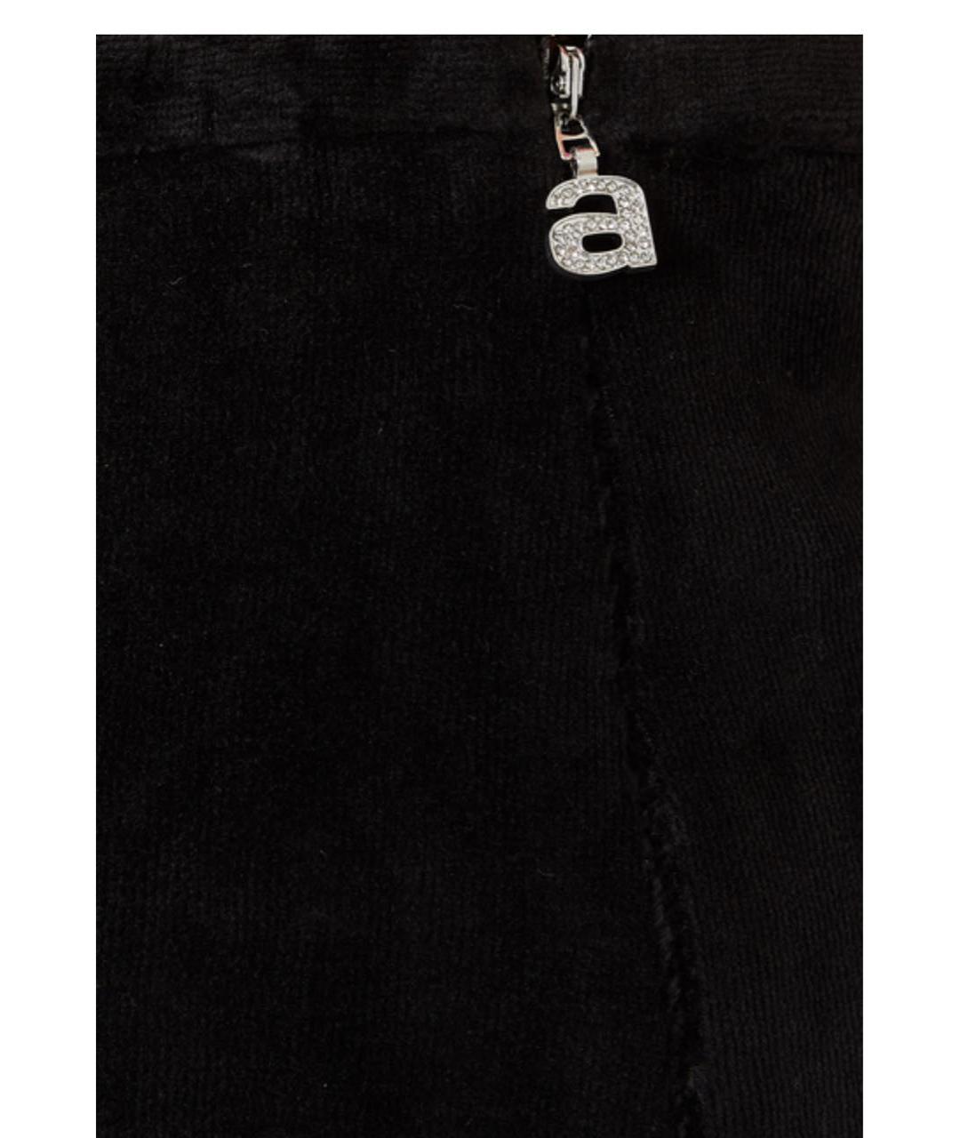ALEXANDER WANG Черные бархатные спортивные брюки и шорты, фото 3