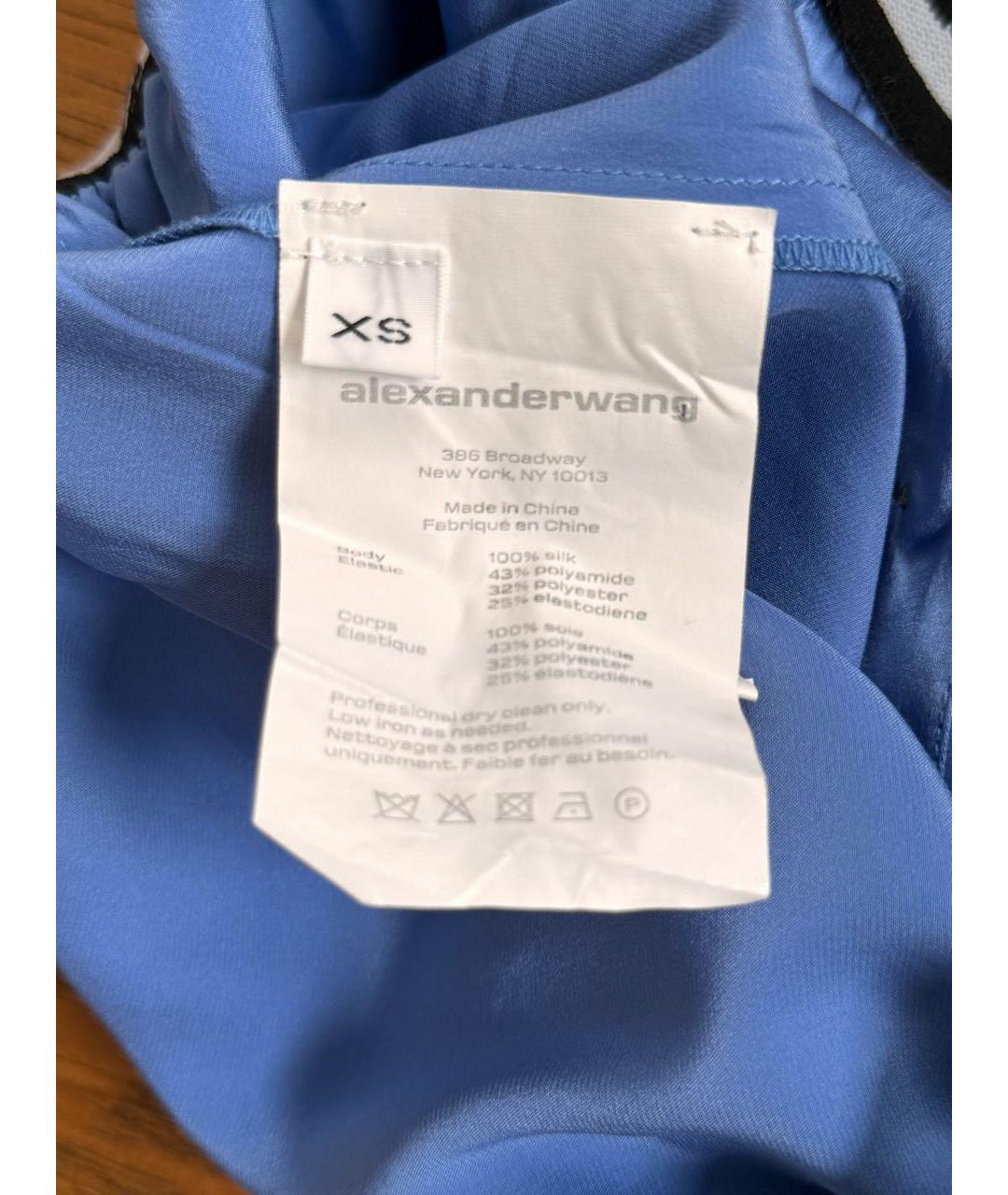 T BY ALEXANDER WANG Синие шелковые шорты, фото 4
