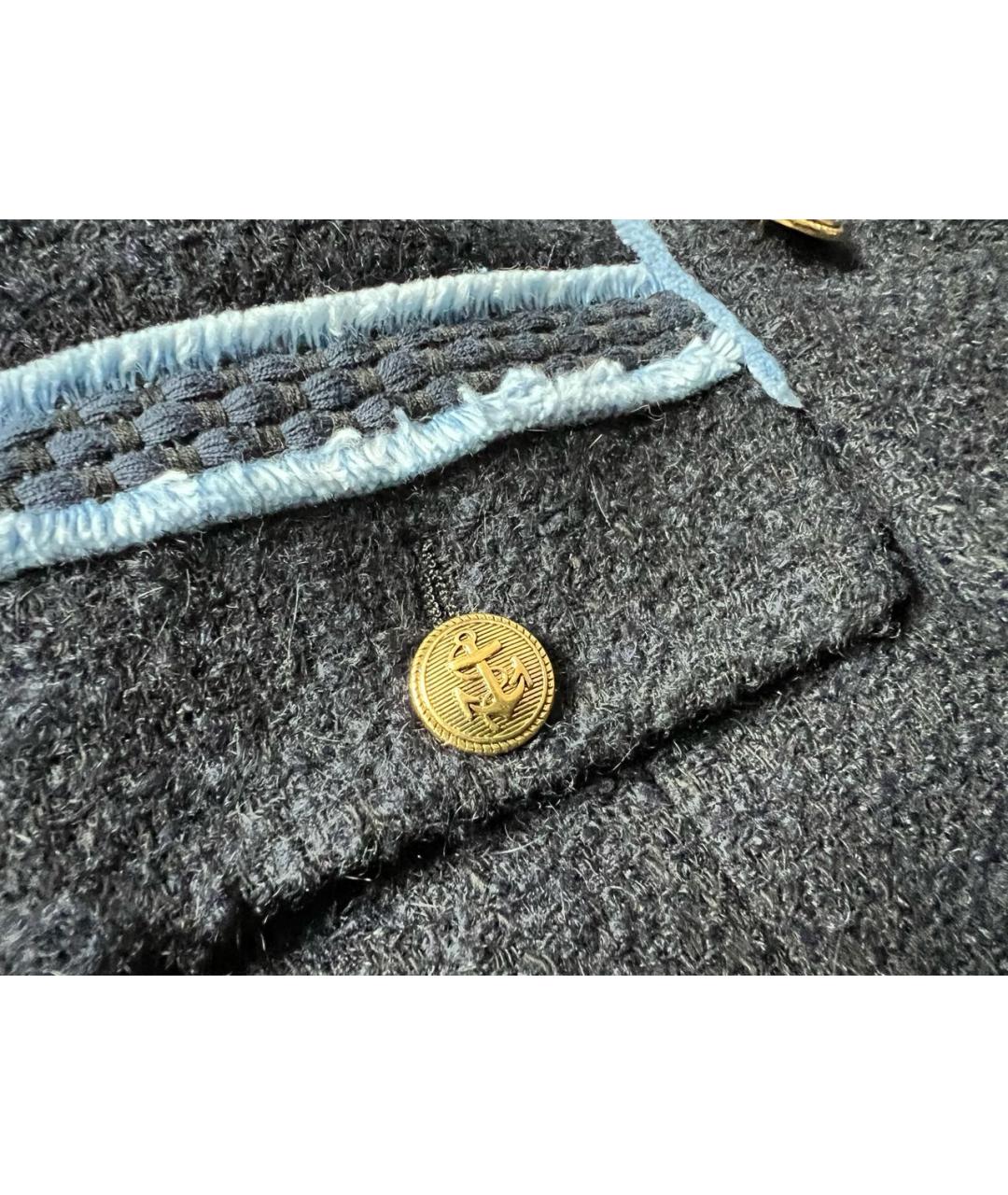 SANDRO Темно-синий шерстяной жакет/пиджак, фото 4