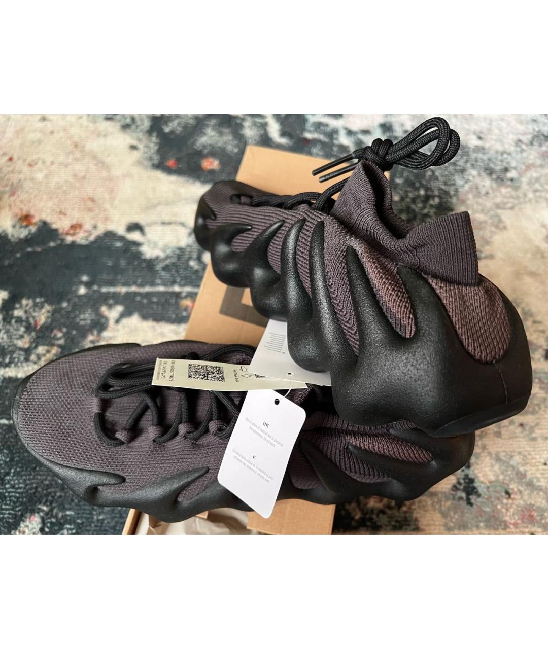 ADIDAS YEEZY Черные текстильные низкие кроссовки / кеды, фото 2