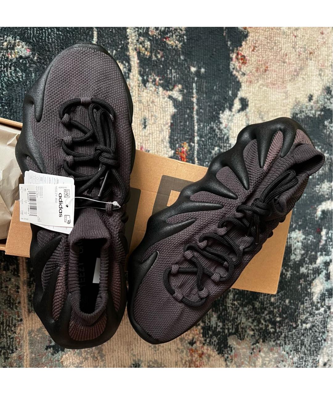 ADIDAS YEEZY Черные текстильные низкие кроссовки / кеды, фото 3