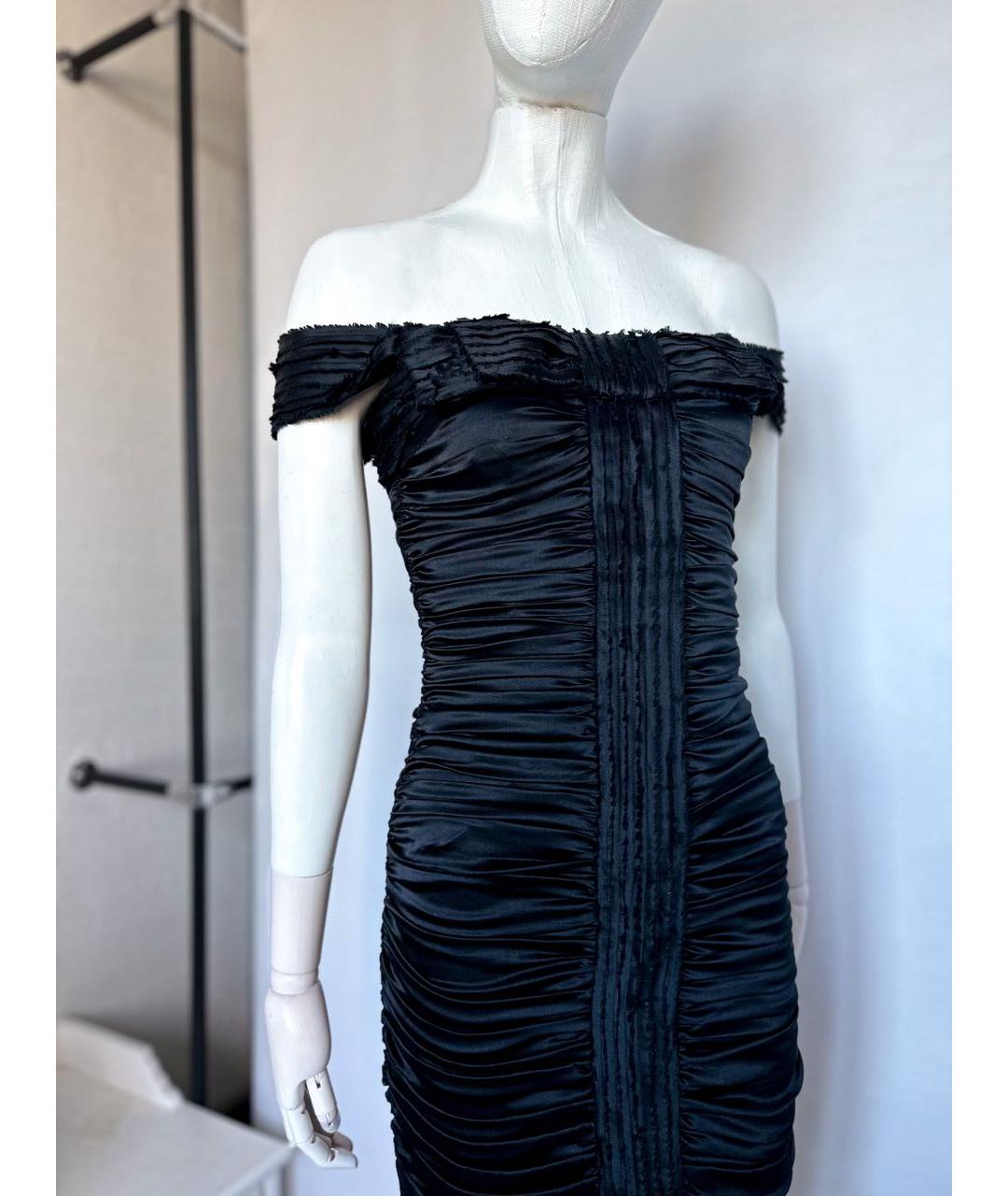 DOLCE&GABBANA Черное шелковое коктейльное платье, фото 4