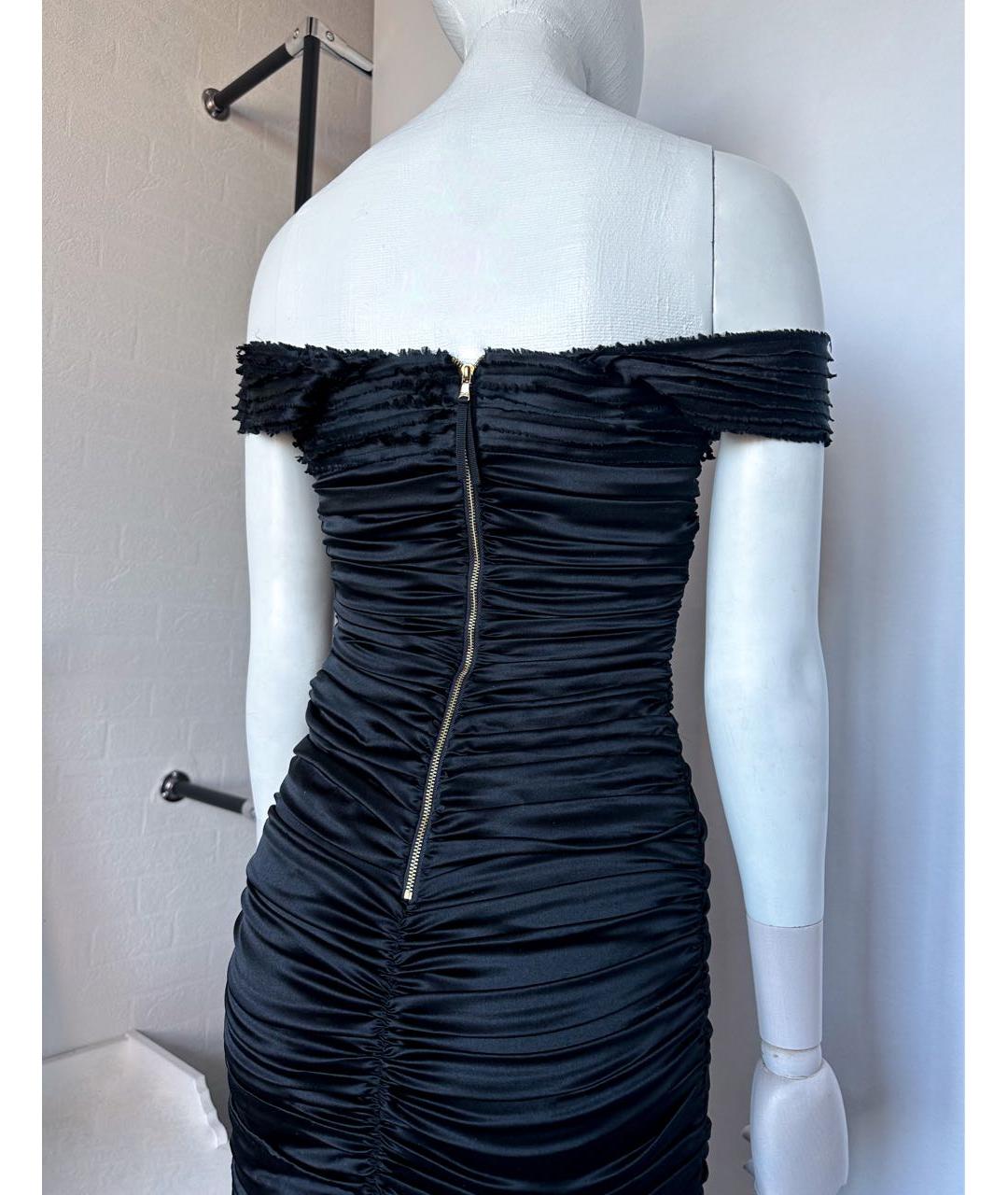 DOLCE&GABBANA Черное шелковое коктейльное платье, фото 5