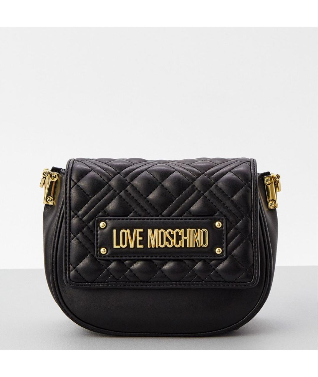 LOVE MOSCHINO Черная сумка через плечо из искусственной кожи, фото 5