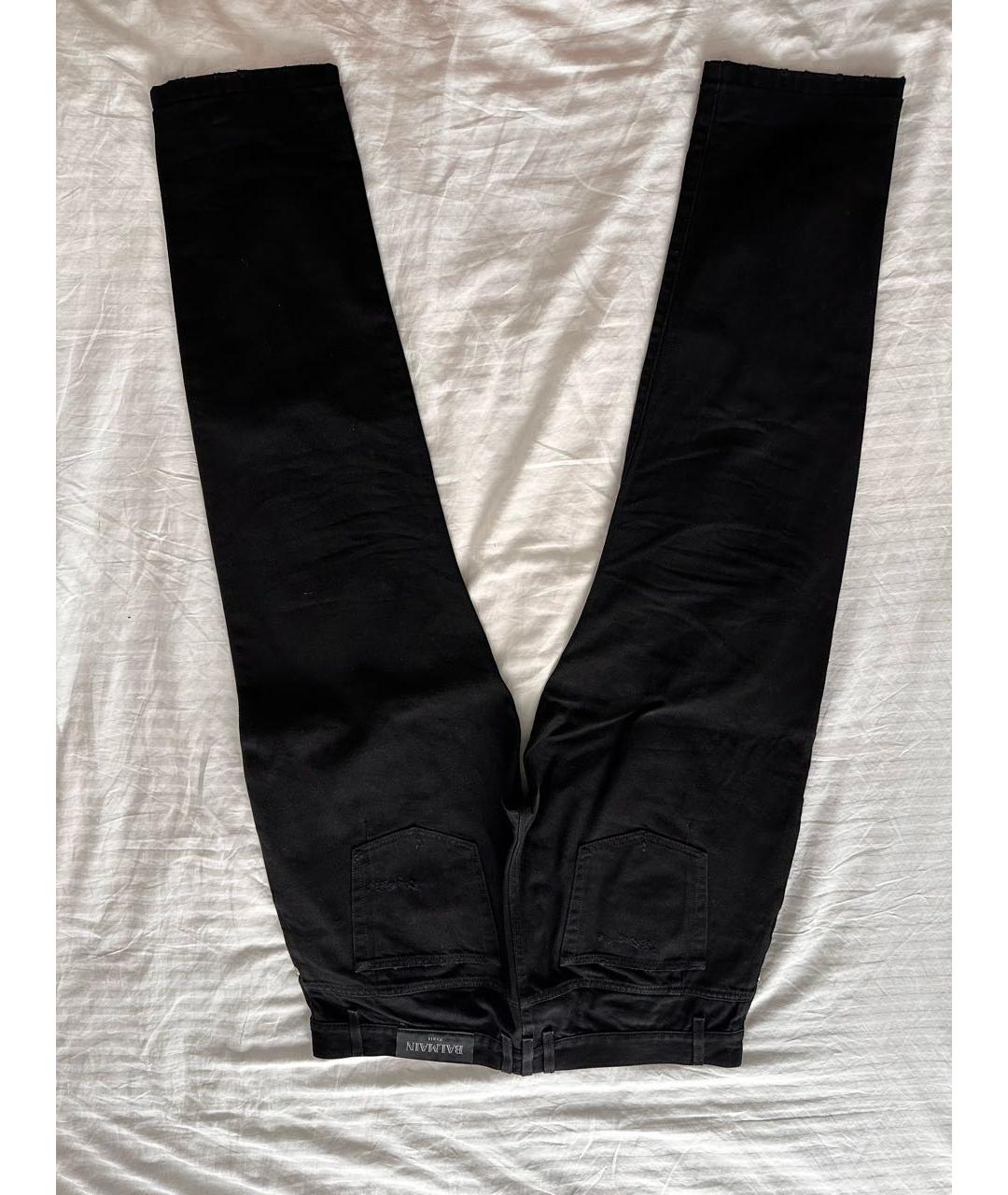 BALMAIN Черные хлопковые джинсы скинни, фото 2