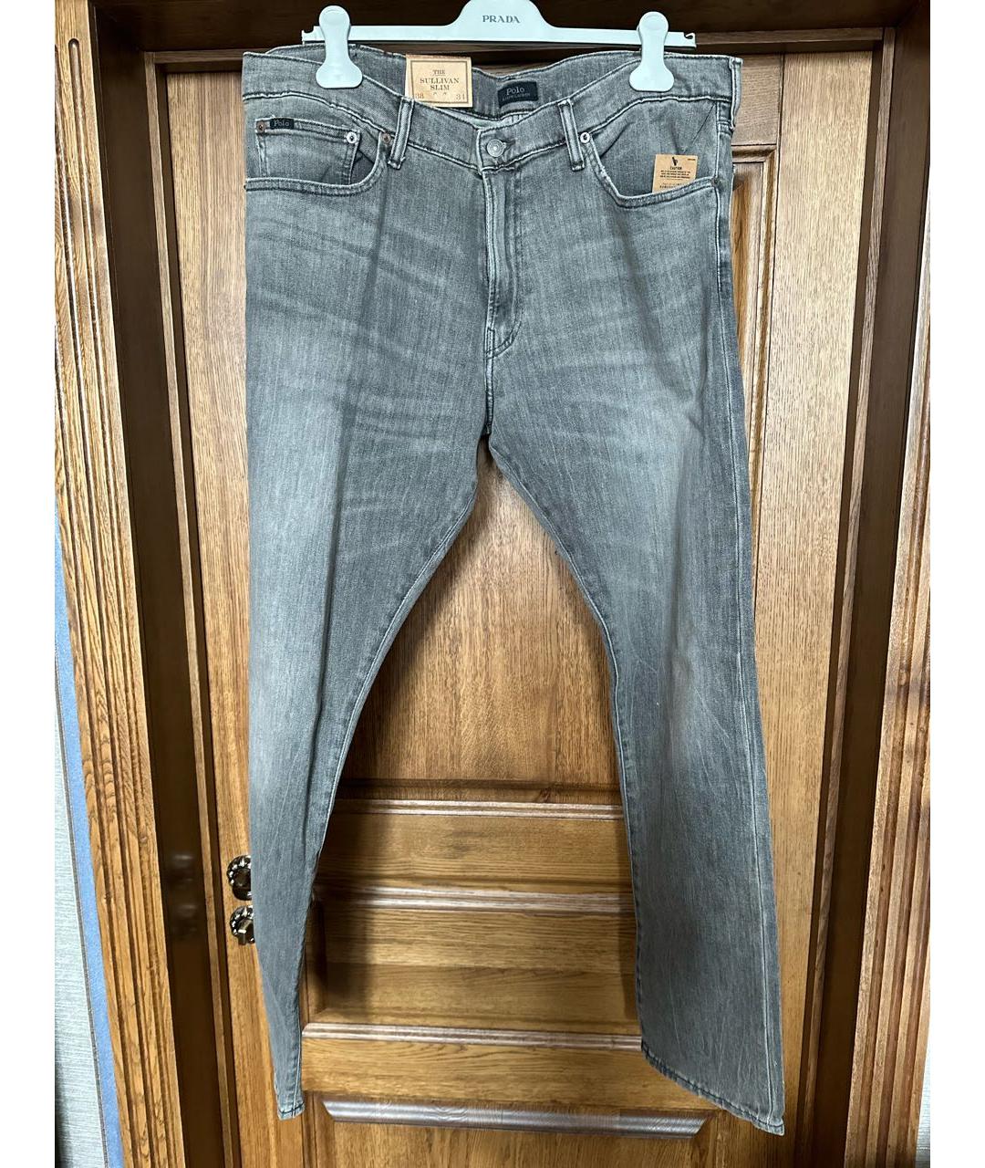 POLO RALPH LAUREN Серые хлопковые джинсы скинни, фото 9