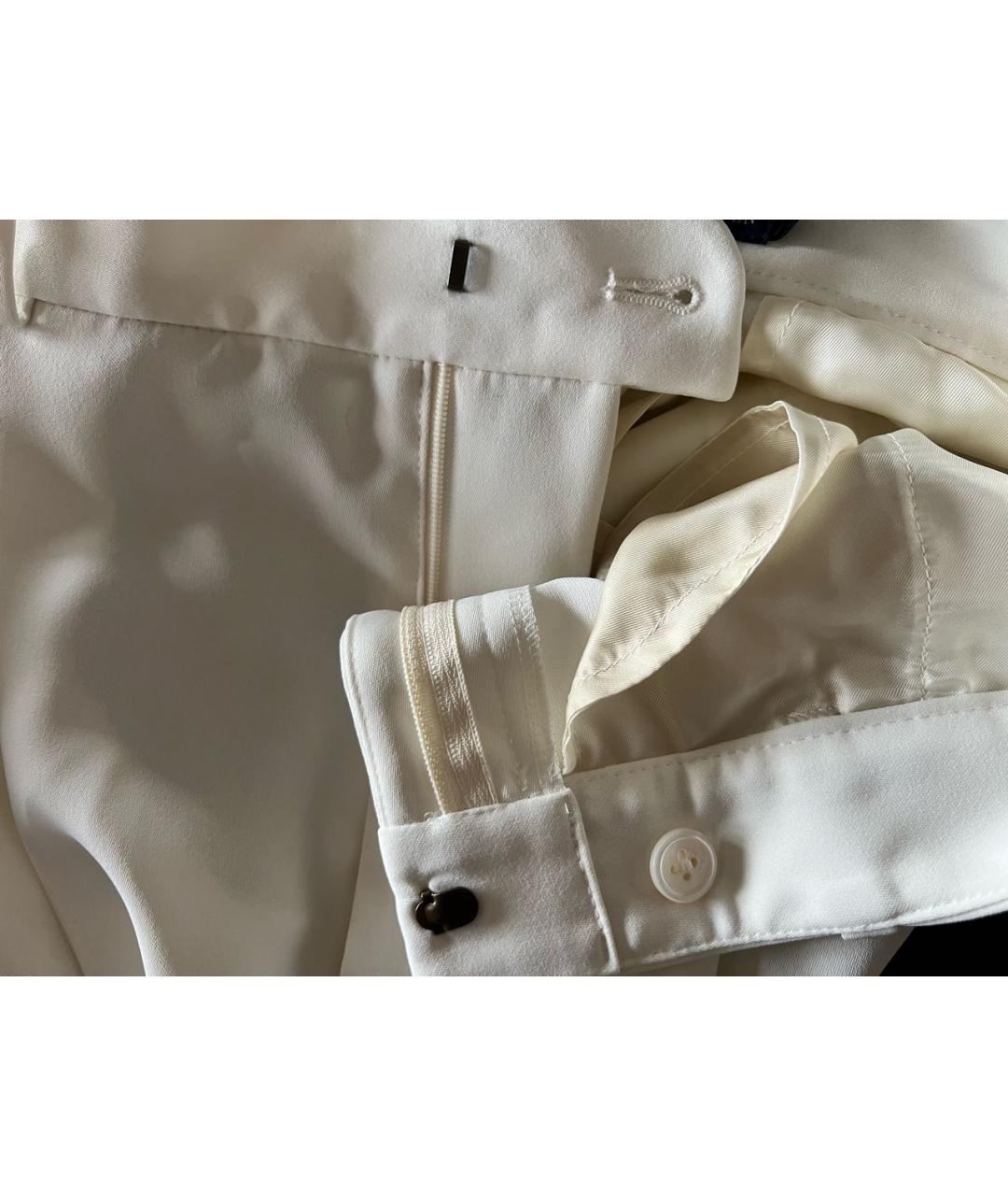 POLO RALPH LAUREN Белые полиэстеровые брюки широкие, фото 4