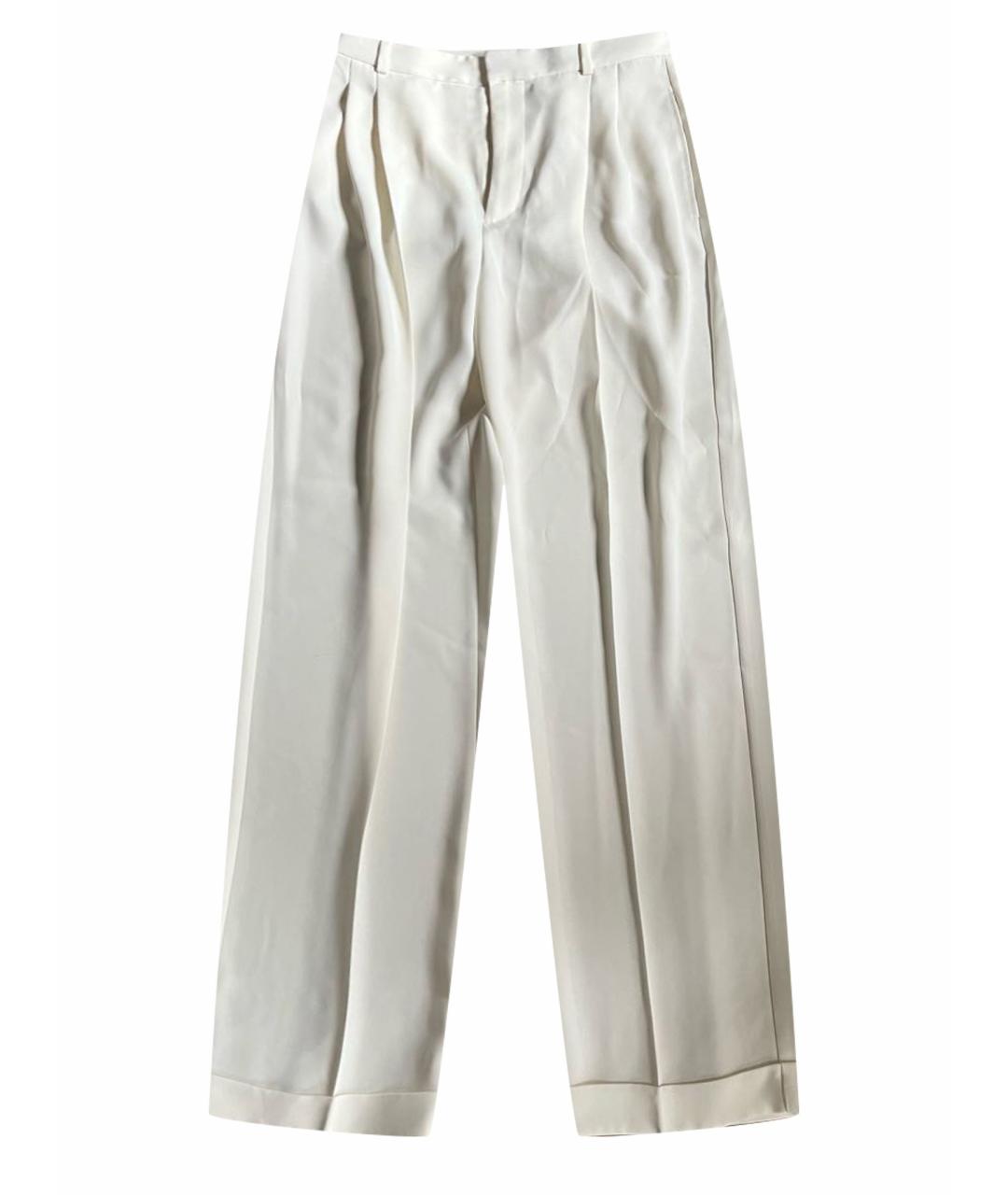 POLO RALPH LAUREN Белые полиэстеровые брюки широкие, фото 1