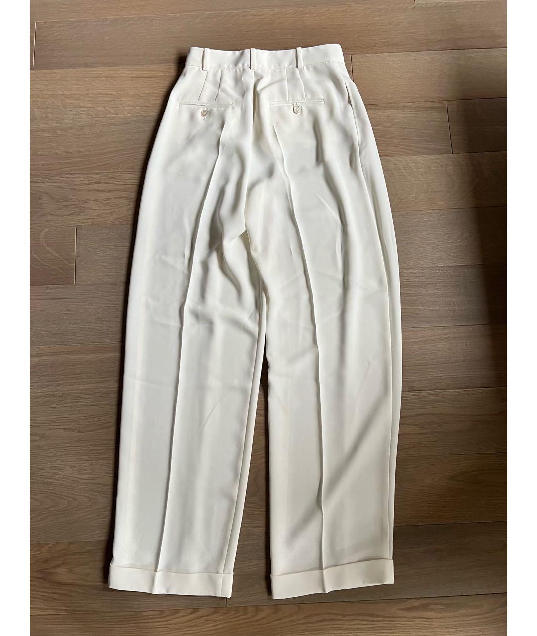 POLO RALPH LAUREN Белые полиэстеровые брюки широкие, фото 2