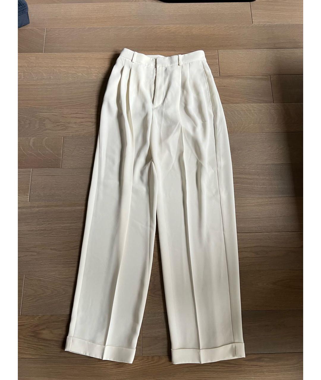 POLO RALPH LAUREN Белые полиэстеровые брюки широкие, фото 5