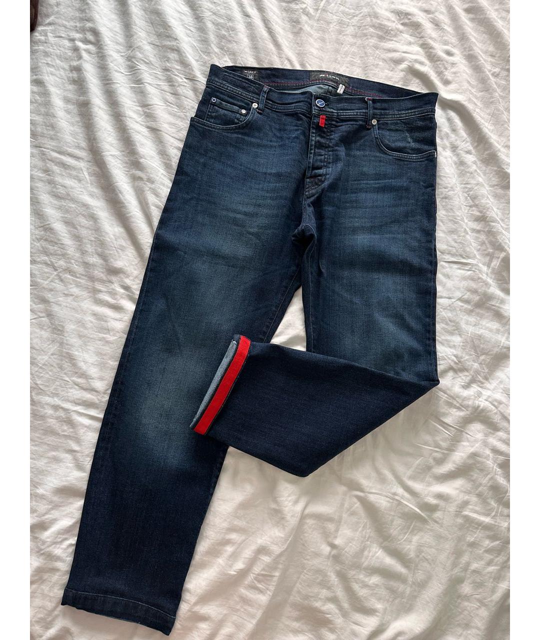 KITON Темно-синие хлопковые прямые джинсы, фото 2