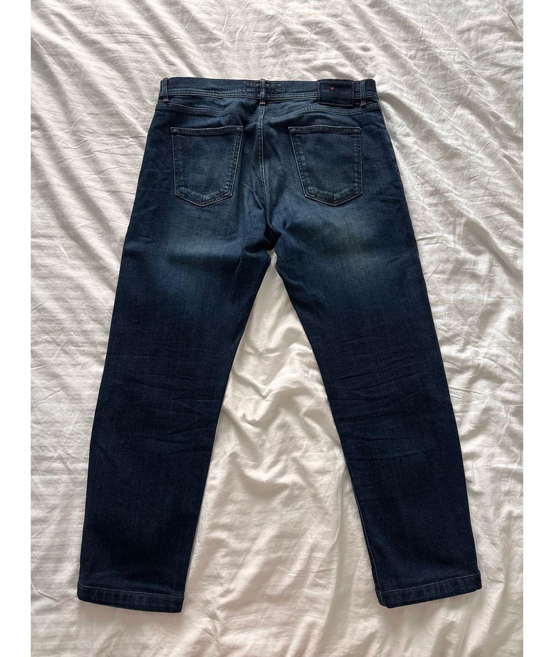 KITON Темно-синие хлопковые прямые джинсы, фото 3