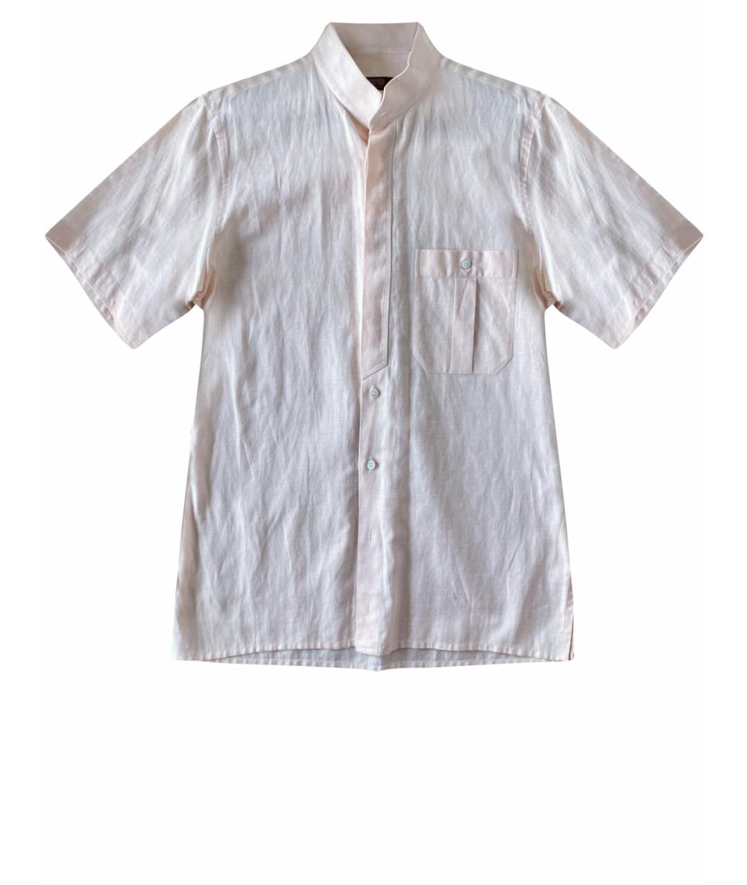UOMO COLLEZIONI Коралловая льняная кэжуал рубашка, фото 1