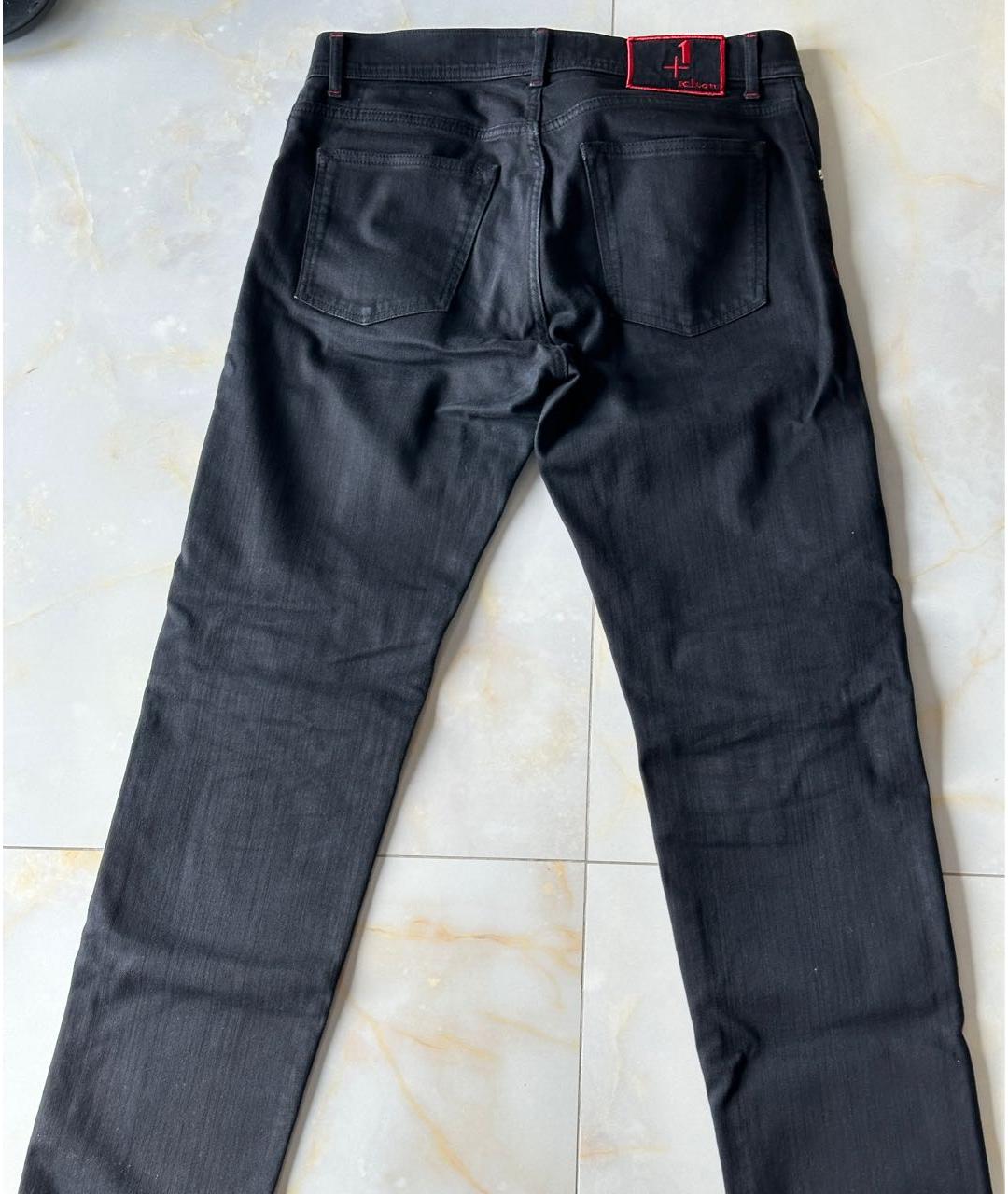 KITON Черные хлопко-эластановые прямые джинсы, фото 2