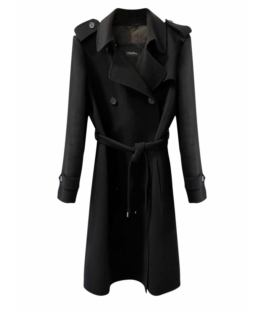 'S MAX MARA Черное шерстяное пальто, фото 1