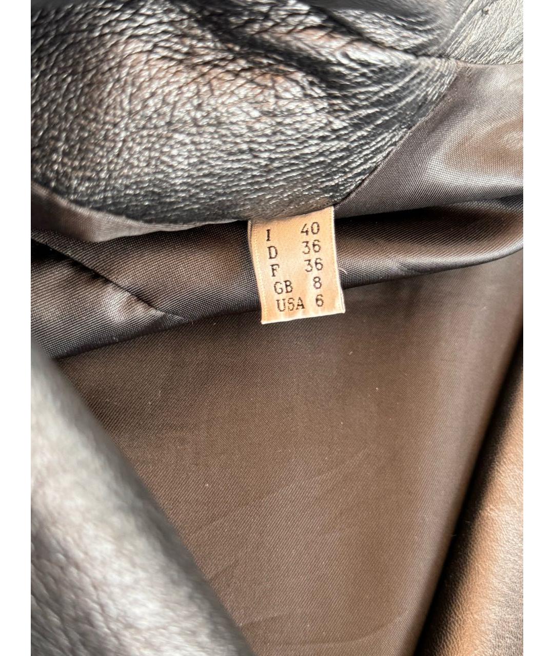 BOUTIQUE MOSCHINO Черная кожаная куртка, фото 3