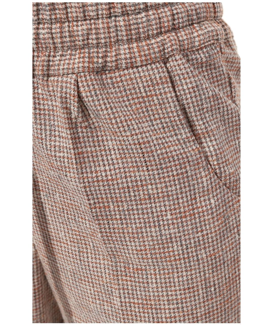 KITON Бежевые льняные брюки узкие, фото 4