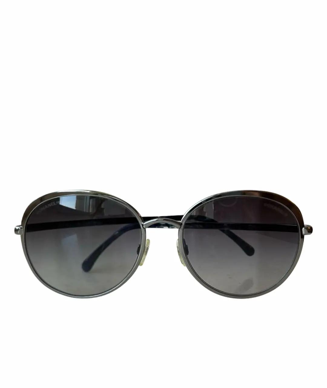 CHANEL PRE-OWNED Серые металлические солнцезащитные очки, фото 1