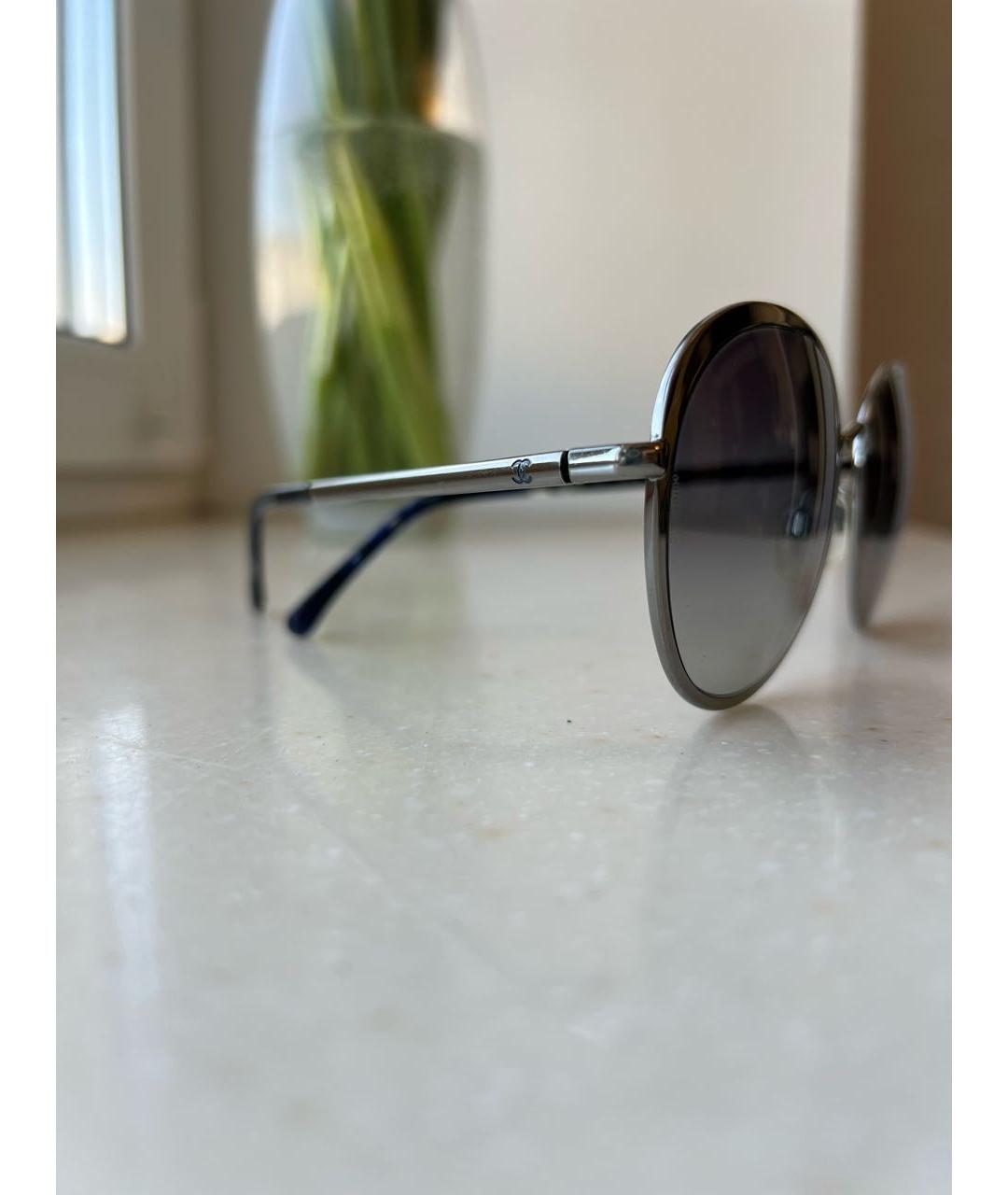 CHANEL PRE-OWNED Серые металлические солнцезащитные очки, фото 4