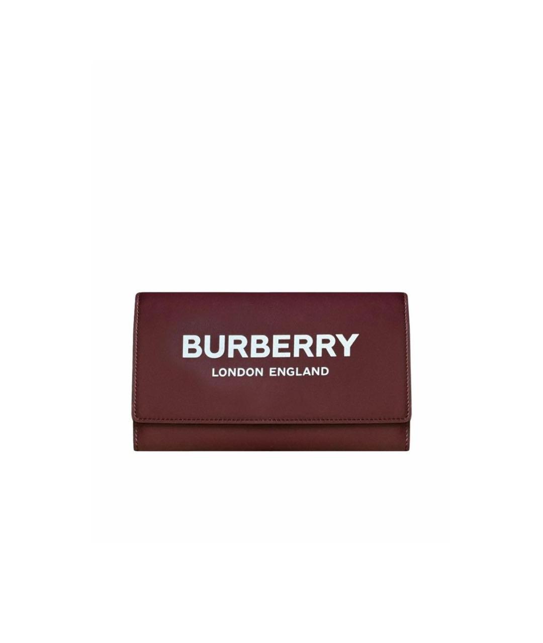 BURBERRY Бордовая кожаная сумка через плечо, фото 1