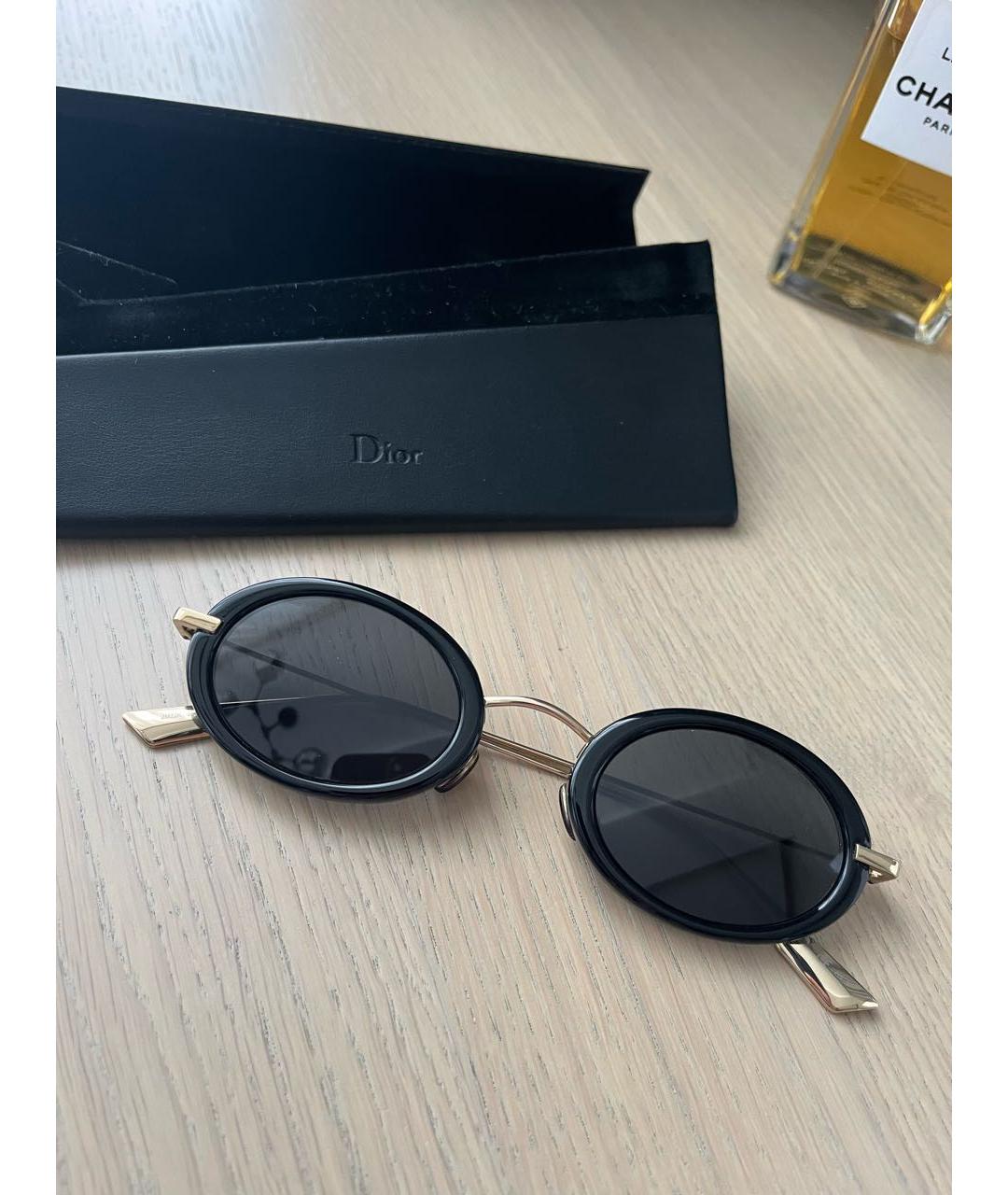 CHRISTIAN DIOR Черные металлические солнцезащитные очки, фото 3