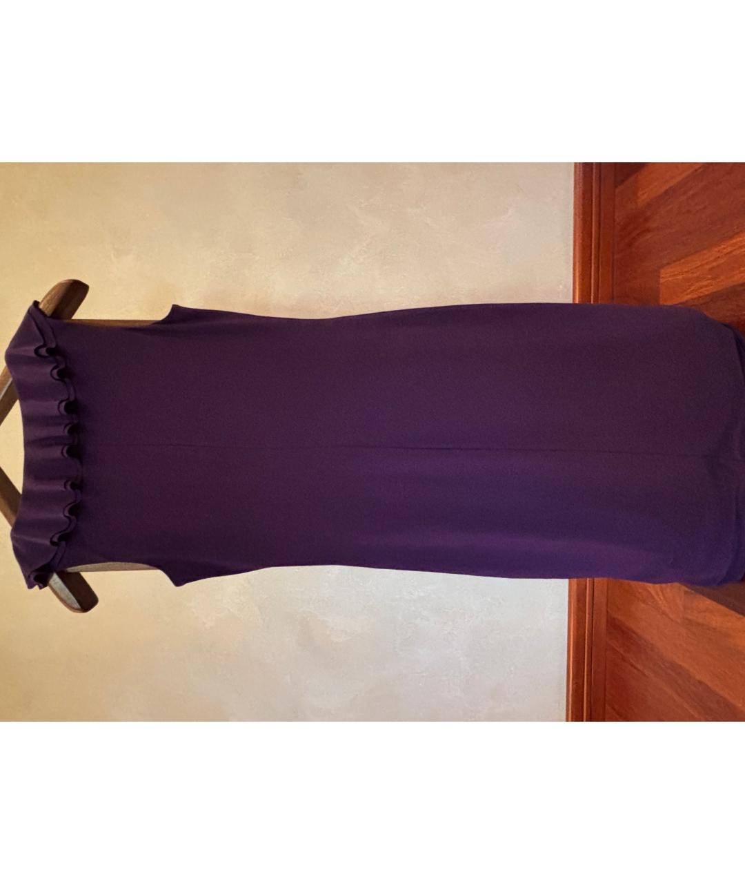 RALPH LAUREN Фиолетовое полиэстеровое коктейльное платье, фото 2