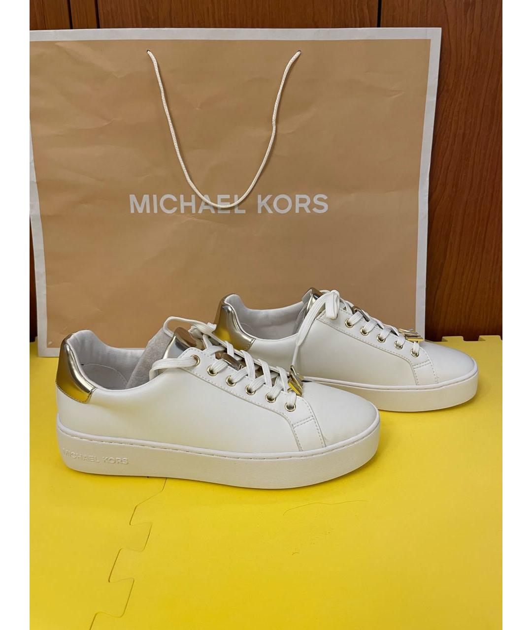 MICHAEL KORS Белые кеды из искусственной кожи, фото 9