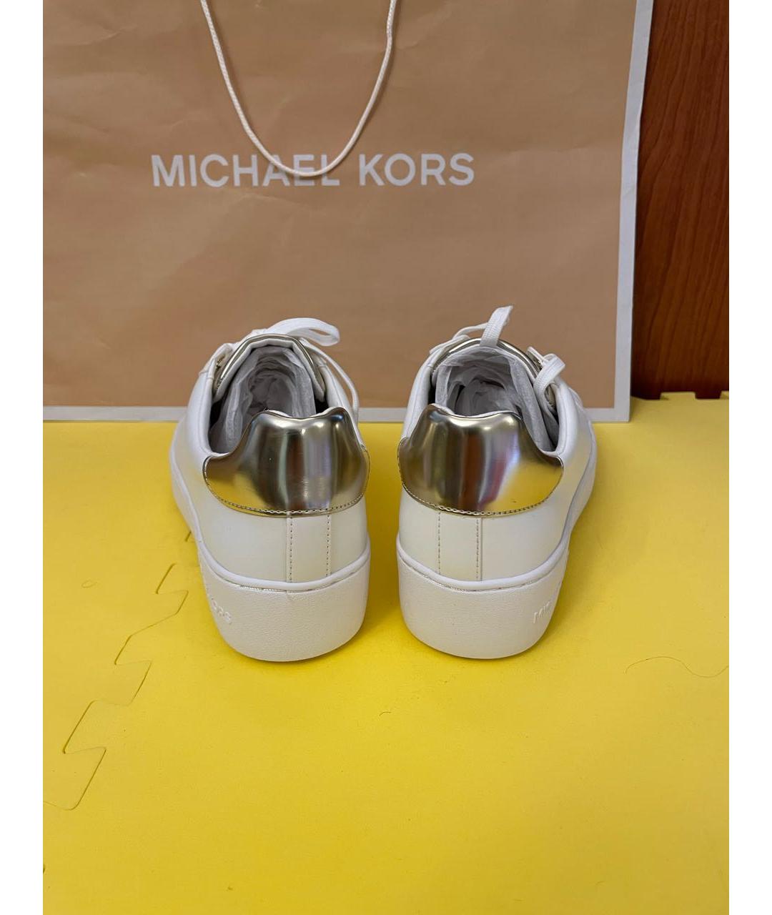 MICHAEL KORS Белые кеды из искусственной кожи, фото 4