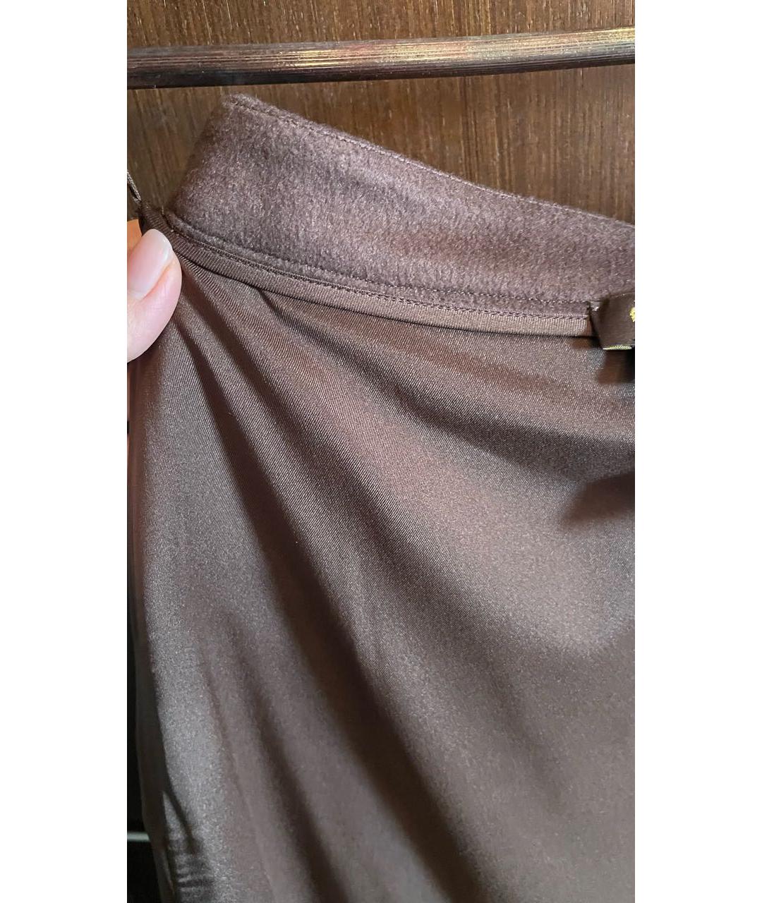 LORO PIANA Коричневая кашемировая юбка миди, фото 5