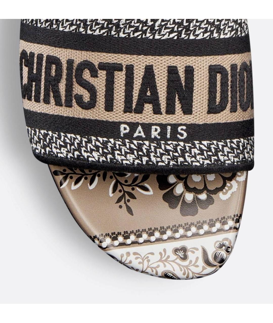 CHRISTIAN DIOR PRE-OWNED Коричневые текстильные шлепанцы, фото 5