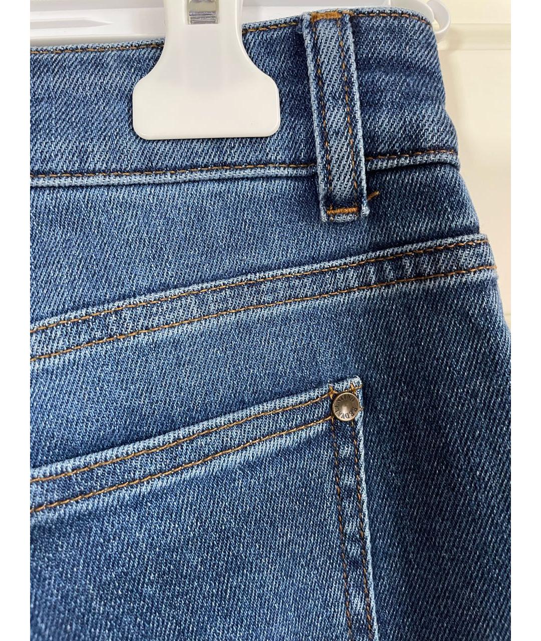 RED VALENTINO Синие хлопко-полиэстеровые джинсы клеш, фото 5