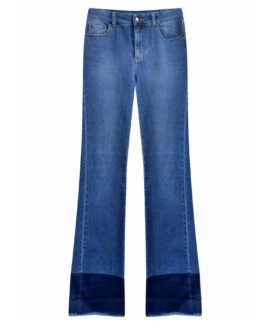 RED VALENTINO Синие хлопко-полиэстеровые джинсы клеш, фото 1