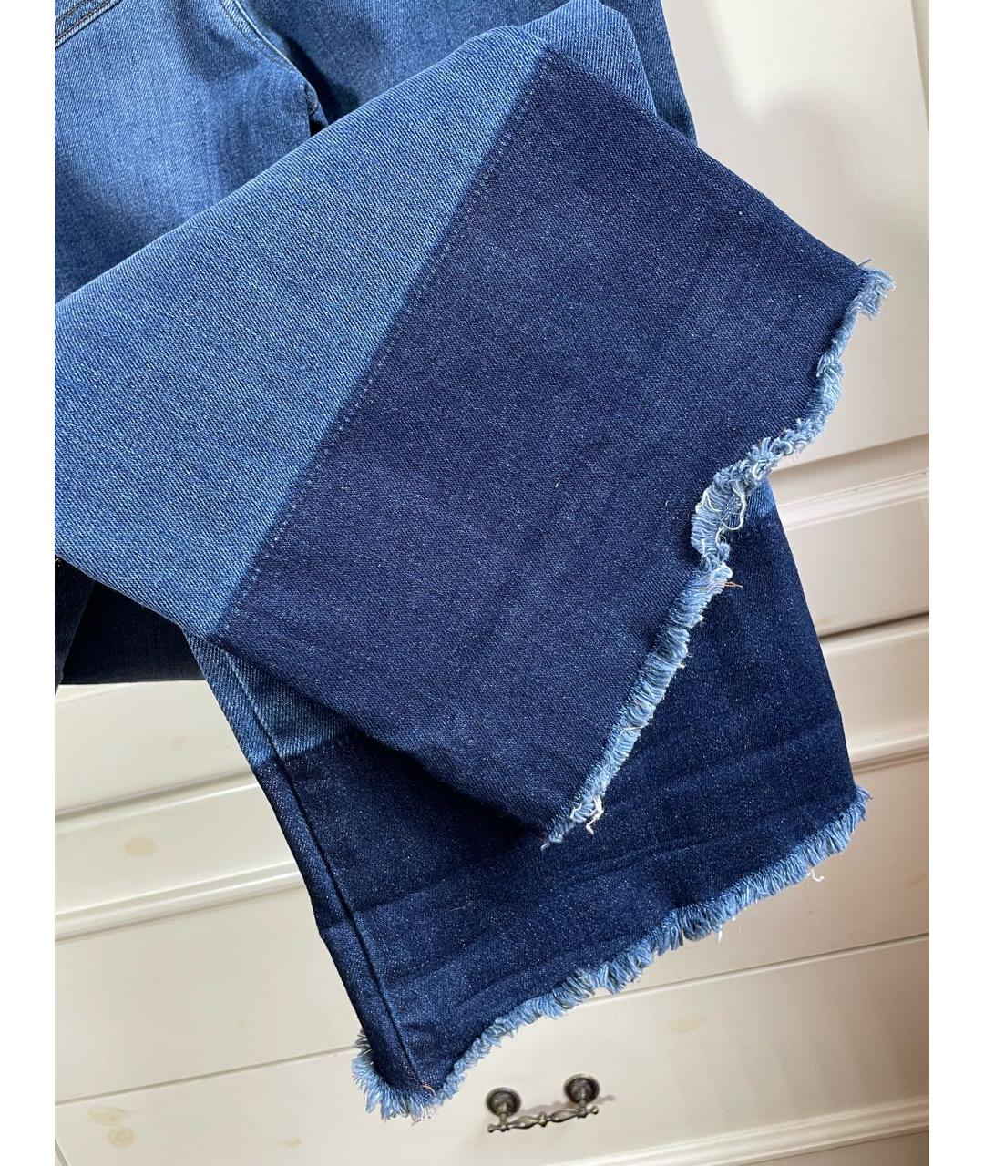 RED VALENTINO Синие хлопко-полиэстеровые джинсы клеш, фото 4