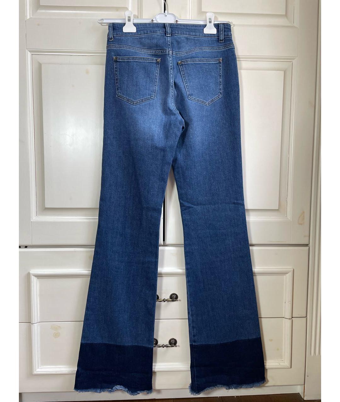 RED VALENTINO Синие хлопко-полиэстеровые джинсы клеш, фото 3